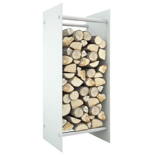 vidaXL Firewood Rack Transparent 40x35x100 cm Tempered Glass - white / 40 x 35 x 100 cm