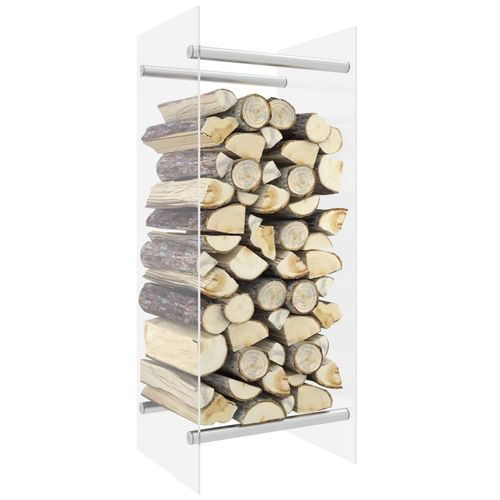 vidaXL Firewood Rack Transparent 40x35x100 cm Tempered Glass - transparent / 40 x 35 x 100 cm