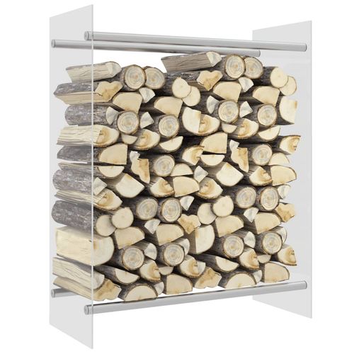vidaXL Firewood Rack Transparent 40x35x100 cm Tempered Glass