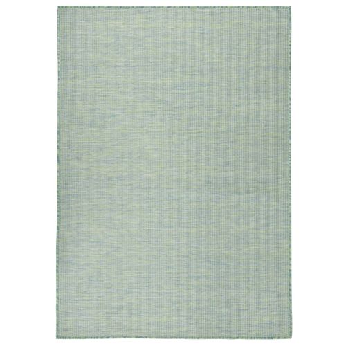 vidaXL Outdoor Flatweave Rug 80x150 cm Grey - turquoise / 200 x 280 cm