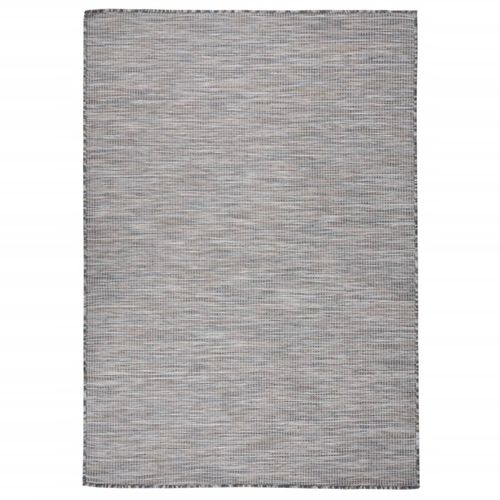 vidaXL Outdoor Flatweave Rug 80x150 cm Grey - brown and black / 140 x 200 cm