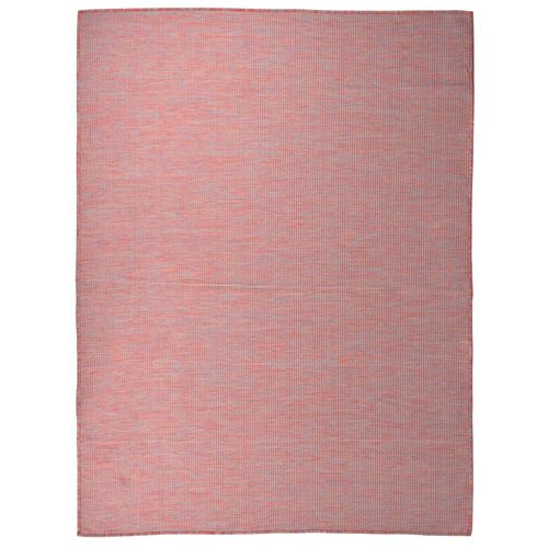 vidaXL Outdoor Flatweave Rug 80x150 cm Grey - red / 120 x 170 cm