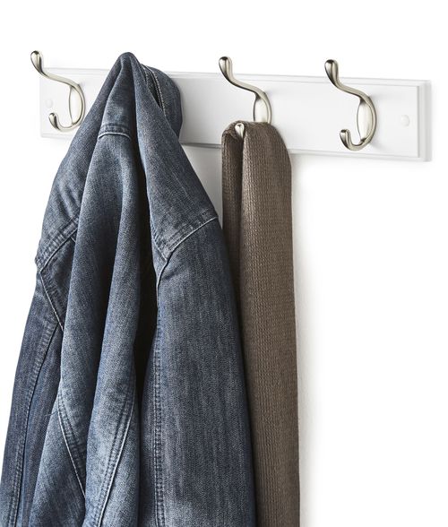 Wall or door mounted hooks. Various sizes colours and styles available