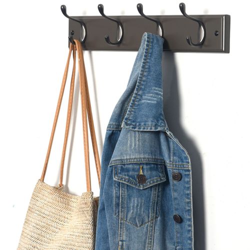 Wall or door mounted hooks. Various sizes colours and styles available - Charcoal / 4 Double Hook