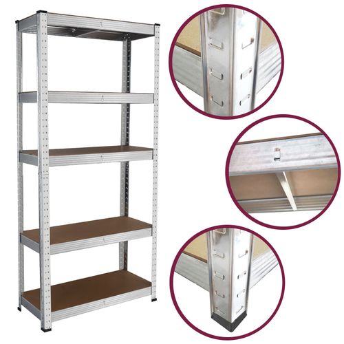 Sturdy steel Frame 4 Layers Garage Shelving 5 Thick MDF shelves