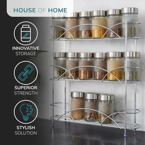 Freestanding Spice Rack Chrome or Black Powder Coated Finish
