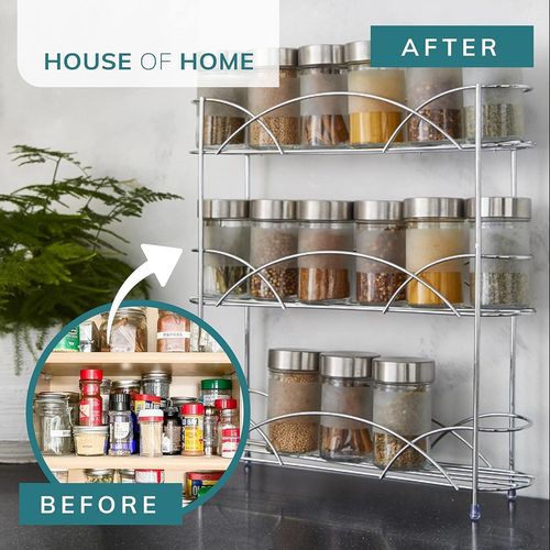 Freestanding Spice Rack Chrome or Black Powder Coated Finish