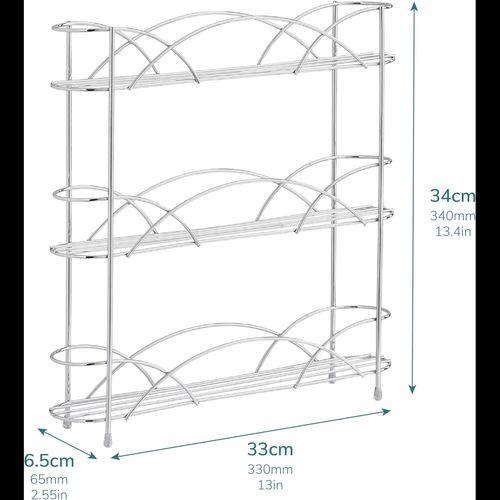Freestanding Spice Rack Chrome or Black Powder Coated Finish