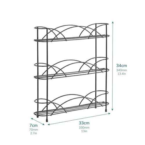 Freestanding Spice Rack Chrome or Black Powder Coated Finish