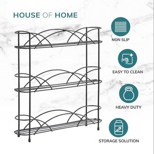 Freestanding Spice Rack Chrome or Black Powder Coated Finish
