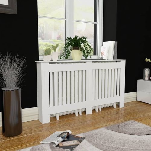 vidaXL MDF Radiator Cover White 205 cm