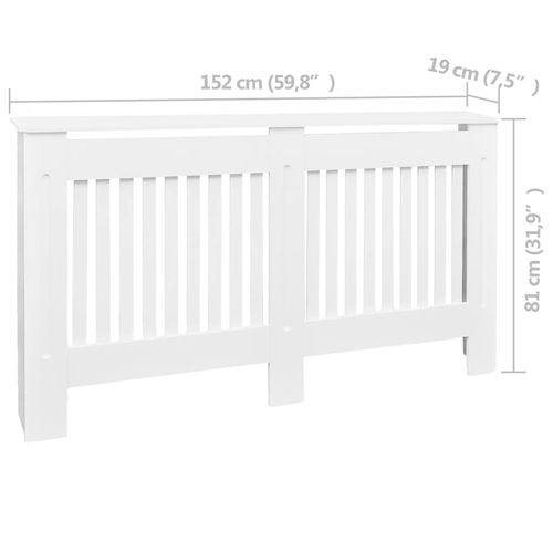vidaXL MDF Radiator Cover White 205 cm