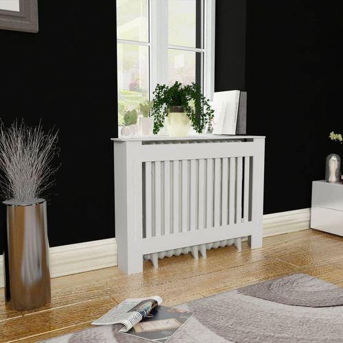 vidaXL MDF Radiator Cover White 205 cm - white / 1 / 112 x 19 x 81.5 cm