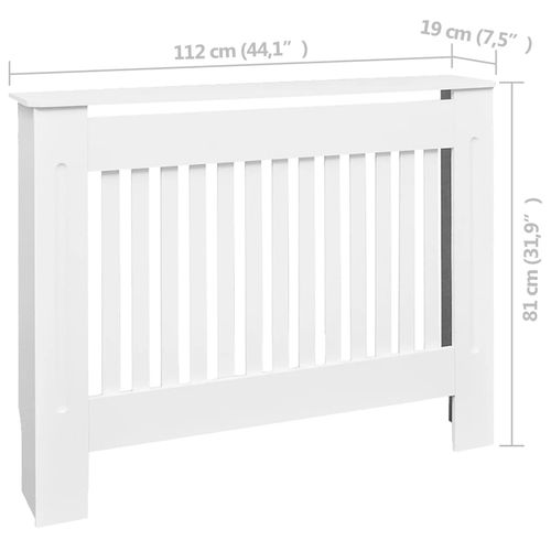 vidaXL MDF Radiator Cover White 205 cm