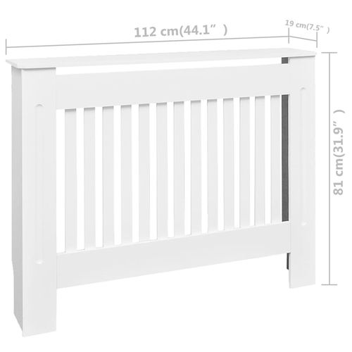 vidaXL MDF Radiator Cover White 205 cm
