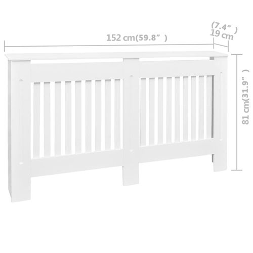 vidaXL MDF Radiator Cover White 205 cm