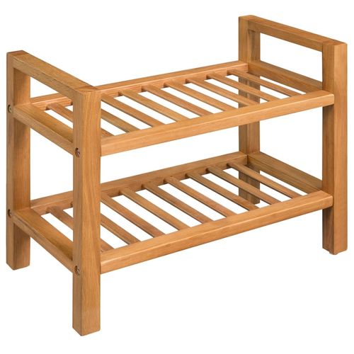 vidaXL Shoe Rack with 3 Shelves 50x27x60 cm Solid Oak Wood