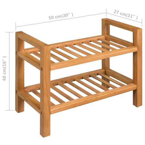 vidaXL Shoe Rack with 3 Shelves 50x27x60 cm Solid Oak Wood