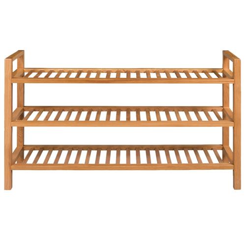 vidaXL Shoe Rack with 3 Shelves 50x27x60 cm Solid Oak Wood