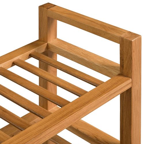 vidaXL Shoe Rack with 3 Shelves 50x27x60 cm Solid Oak Wood