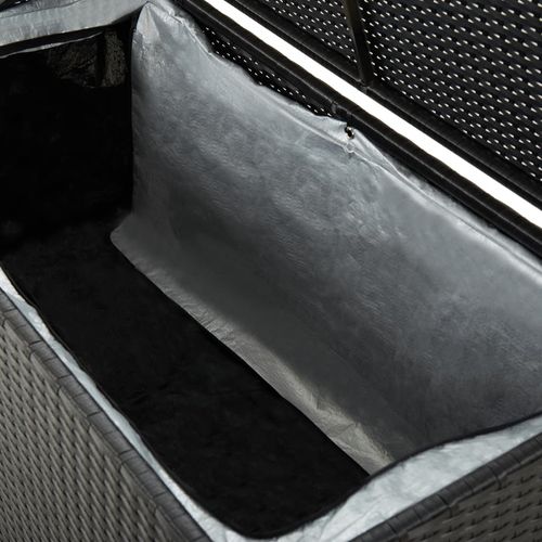 vidaXL Garden Storage Box Poly Rattan 200x50x60 cm Black