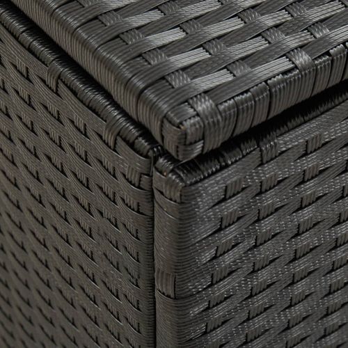 vidaXL Garden Storage Box Poly Rattan 200x50x60 cm Black