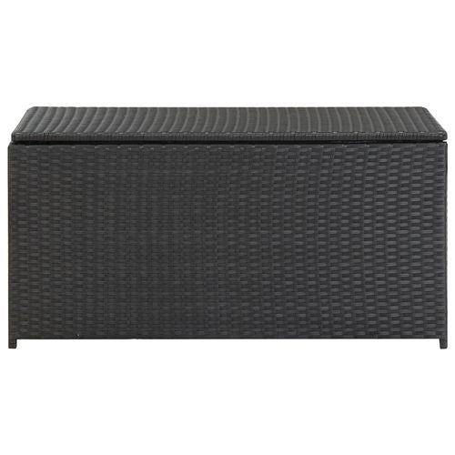 vidaXL Garden Storage Box Poly Rattan 200x50x60 cm Black