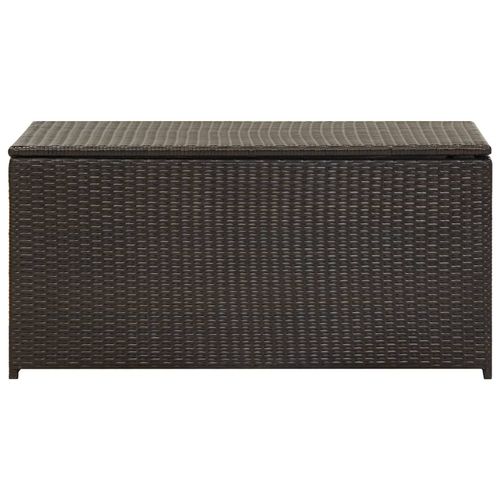 vidaXL Garden Storage Box Poly Rattan 200x50x60 cm Black