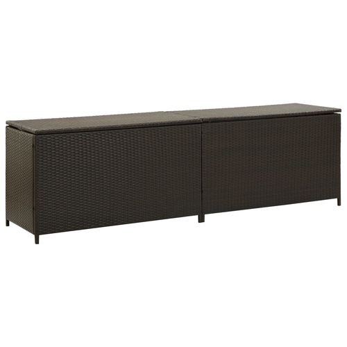 vidaXL Garden Storage Box Poly Rattan 200x50x60 cm Black - brown / 200 x 50 x 60 cm