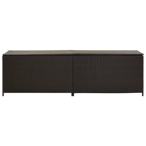 vidaXL Garden Storage Box Poly Rattan 200x50x60 cm Black
