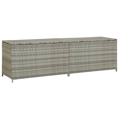 vidaXL Garden Storage Box Poly Rattan 200x50x60 cm Black - grey / 200 x 50 x 60 cm