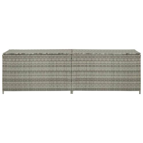 vidaXL Garden Storage Box Poly Rattan 200x50x60 cm Black