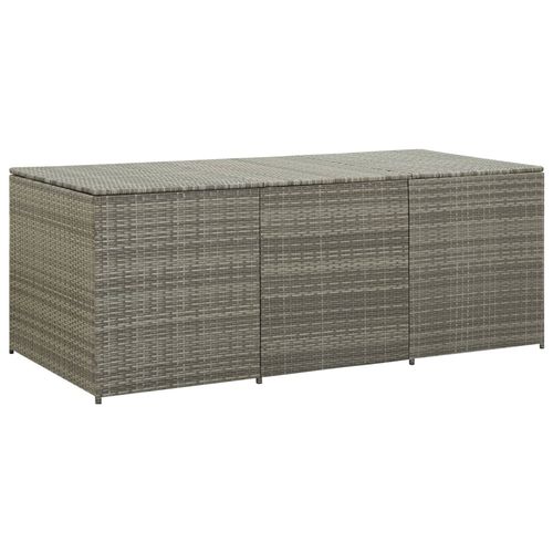vidaXL Garden Storage Box Poly Rattan 200x50x60 cm Black - grey / 180 x 90 x 75 cm