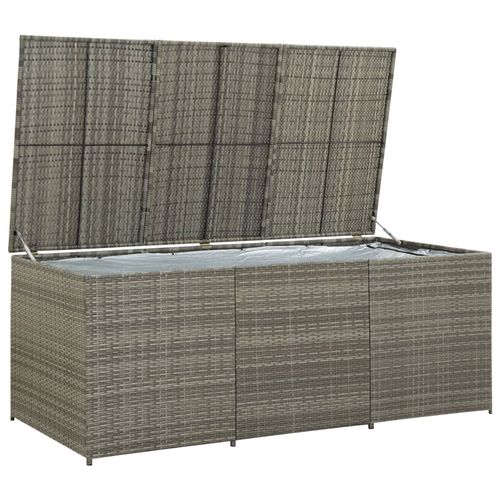 vidaXL Garden Storage Box Poly Rattan 200x50x60 cm Black
