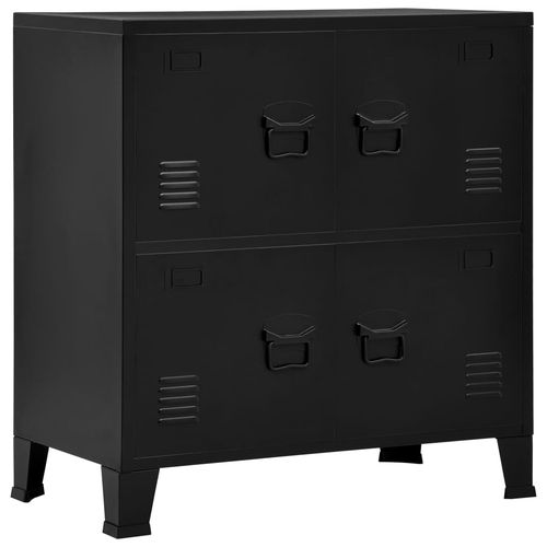 vidaXL Industrial Storage Chest White 75x40x80 cm Steel - black / 75 x 40 x 80 cm