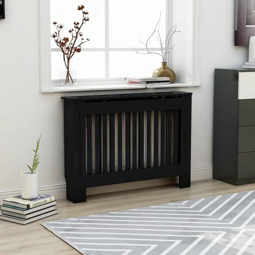 vidaXL MDF Radiator Cover White 205 cm - black / 1 / 112 x 19 x 81.5 cm