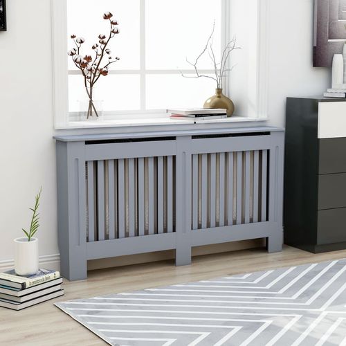 vidaXL MDF Radiator Cover White 205 cm - anthracite / 1 / 152 x 19 x 81.5 cm