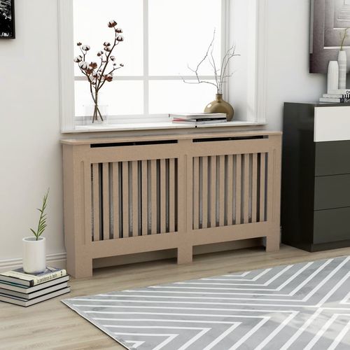 vidaXL MDF Radiator Cover White 205 cm - brown / 1 / 152 x 19 x 81.5 cm