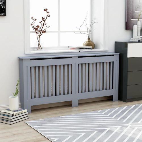 vidaXL MDF Radiator Cover White 205 cm