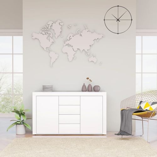 vidaXL Sideboard Smoked Oak 120x36x69 cm Engineered Wood - white
