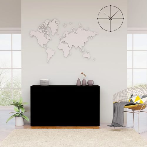 vidaXL Sideboard Smoked Oak 120x36x69 cm Engineered Wood - black