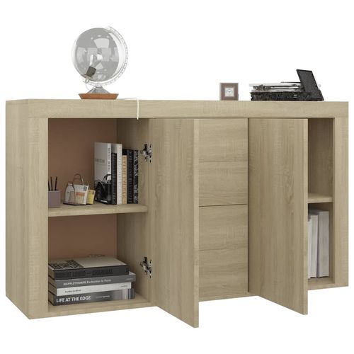 vidaXL Sideboard Smoked Oak 120x36x69 cm Engineered Wood
