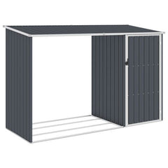 vidaXL Garden Firewood Shed Green 245x98x159 cm Galvanised Steel