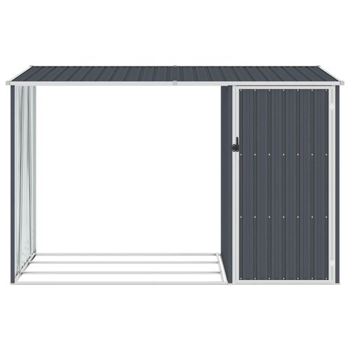 vidaXL Garden Firewood Shed Green 245x98x159 cm Galvanised Steel