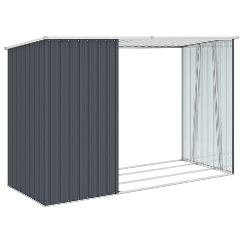 vidaXL Garden Firewood Shed Green 245x98x159 cm Galvanised Steel