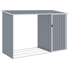 vidaXL Garden Firewood Shed Green 245x98x159 cm Galvanised Steel