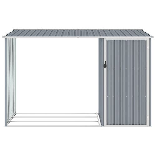 vidaXL Garden Firewood Shed Green 245x98x159 cm Galvanised Steel