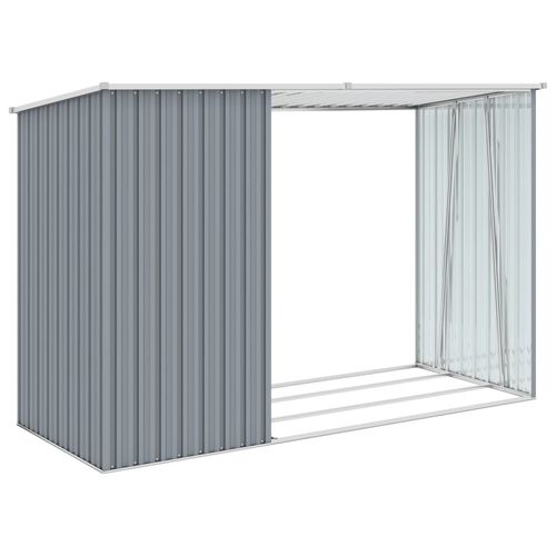 vidaXL Garden Firewood Shed Green 245x98x159 cm Galvanised Steel