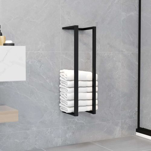 vidaXL Towel Rack White 12.5x12.5x60 cm Steel - black / 12.5 x 12.5 x 60 cm
