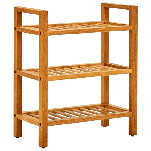 vidaXL Shoe Rack with 3 Shelves 50x27x60 cm Solid Oak Wood - 50 x 27 x 60 cm